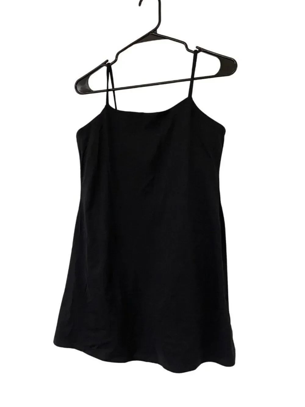 Oysho Womens Tank mini Dress romper shorts L Black Sports Compression NWOT - Picture 1 of 11